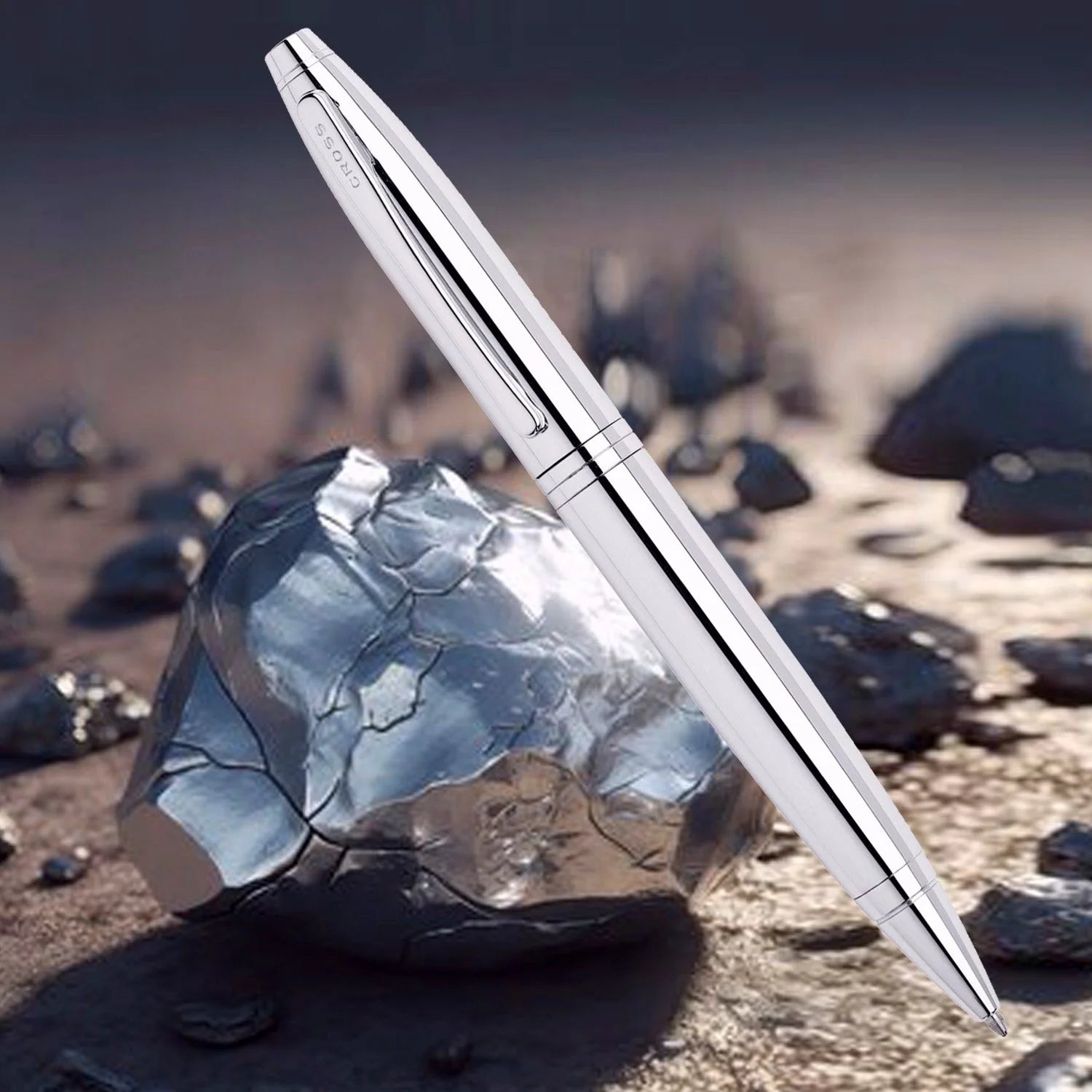 Cross Ballpoint Pen Calais Polished Chrome Black Ink