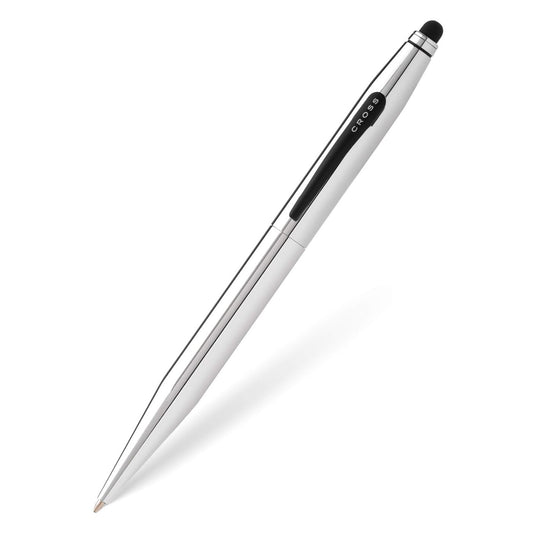 Cross Ballpoint Pen + Stylus Lustrous Chrome Tech 2 Medium Black Ink