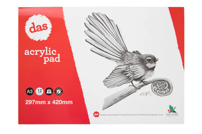 Das Acrylic Pad Piwakwaka 400gsm Woven Texture 12 Sheets A3