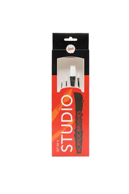 Das Studio Artists Acrylic Brush Synthetic Hair Set of 4