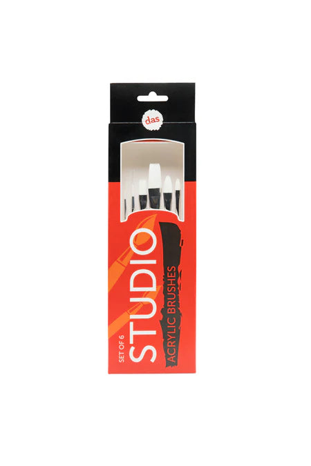Das Studio Artists Acrylic Brush Synthetic Hair Set of 6