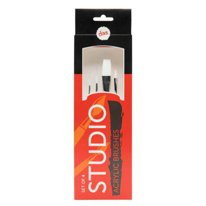 Das Studio Artists Acrylic Brush Synthetic Hair Set of 4