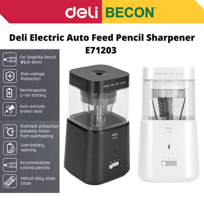 Deli Automatic Electric Pencil Sharpener E71203-GY for 6.9-8mm Pencils