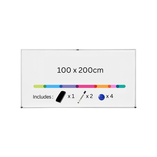 Deli Magnetic Whiteboard with Starter Kit 1000 x 2000mm