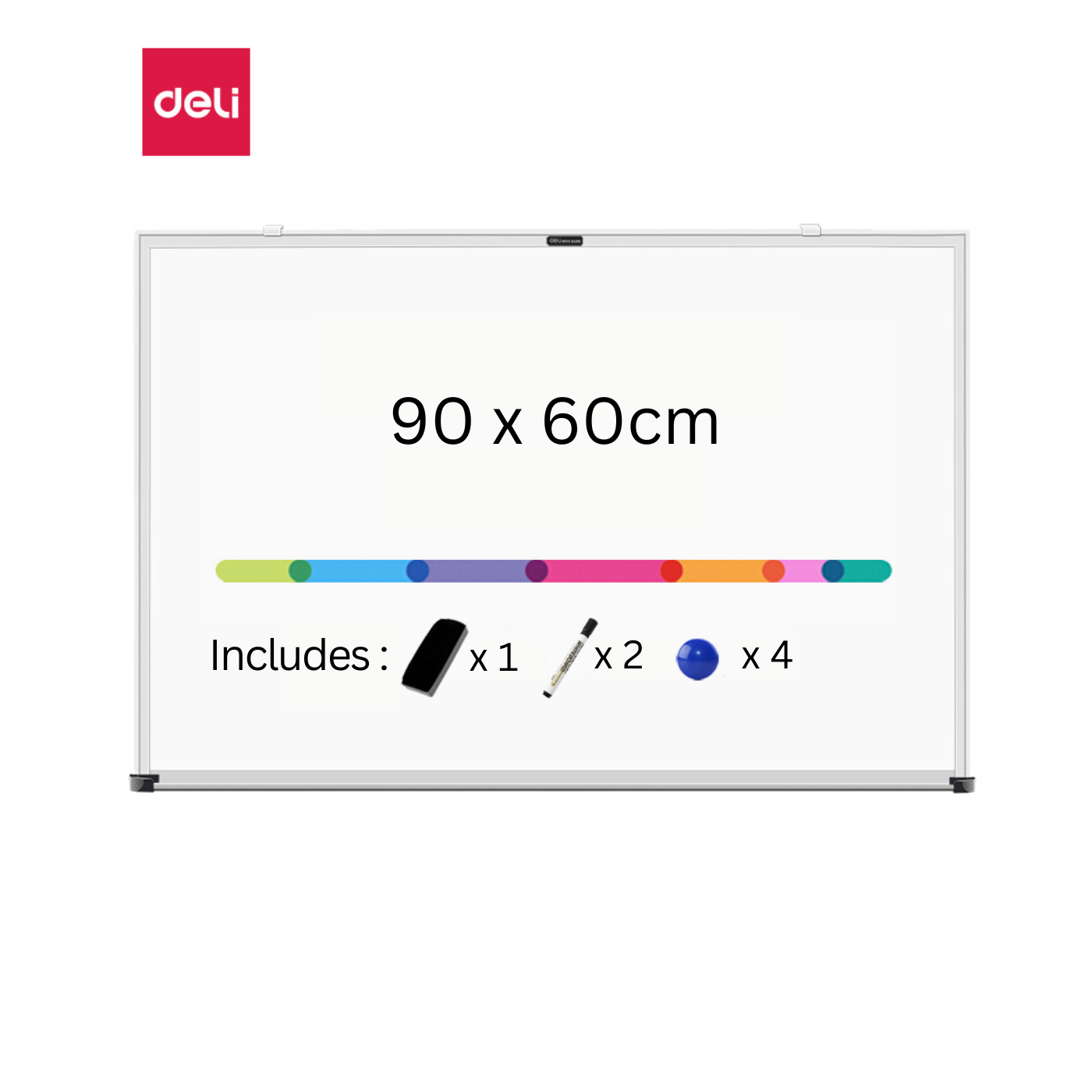 Deli Magnetic Whiteboard with Starter Kit 600 x 900mm