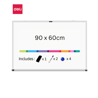 Deli Magnetic Whiteboard with Starter Kit 600 x 900mm
