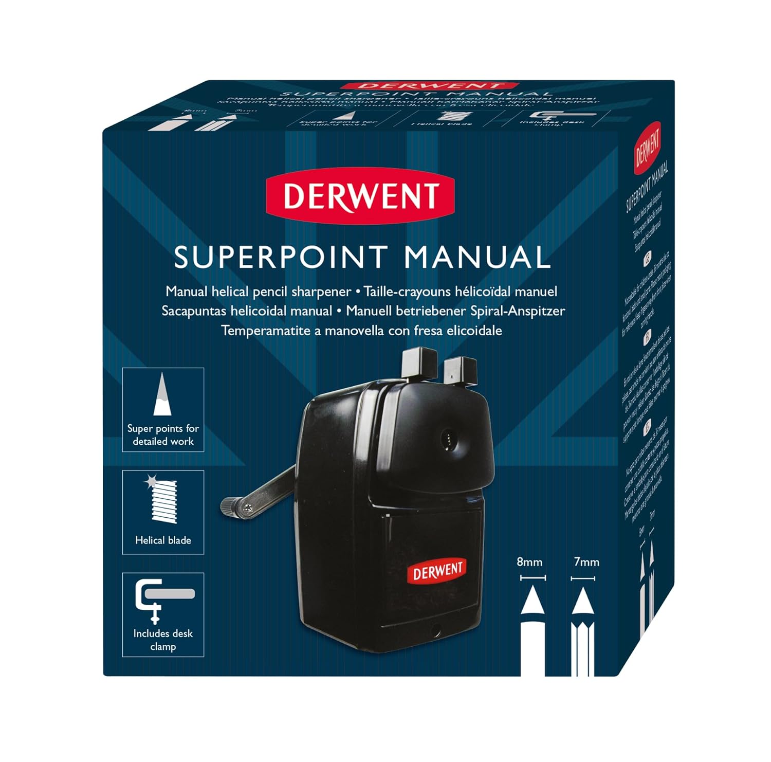 Derwent Super Point Pencil Sharpener Rotary with Desk Clamp
