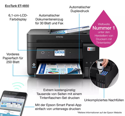 EPSON EcoTank ET-4850 Inkjet Printer Multi-function A4