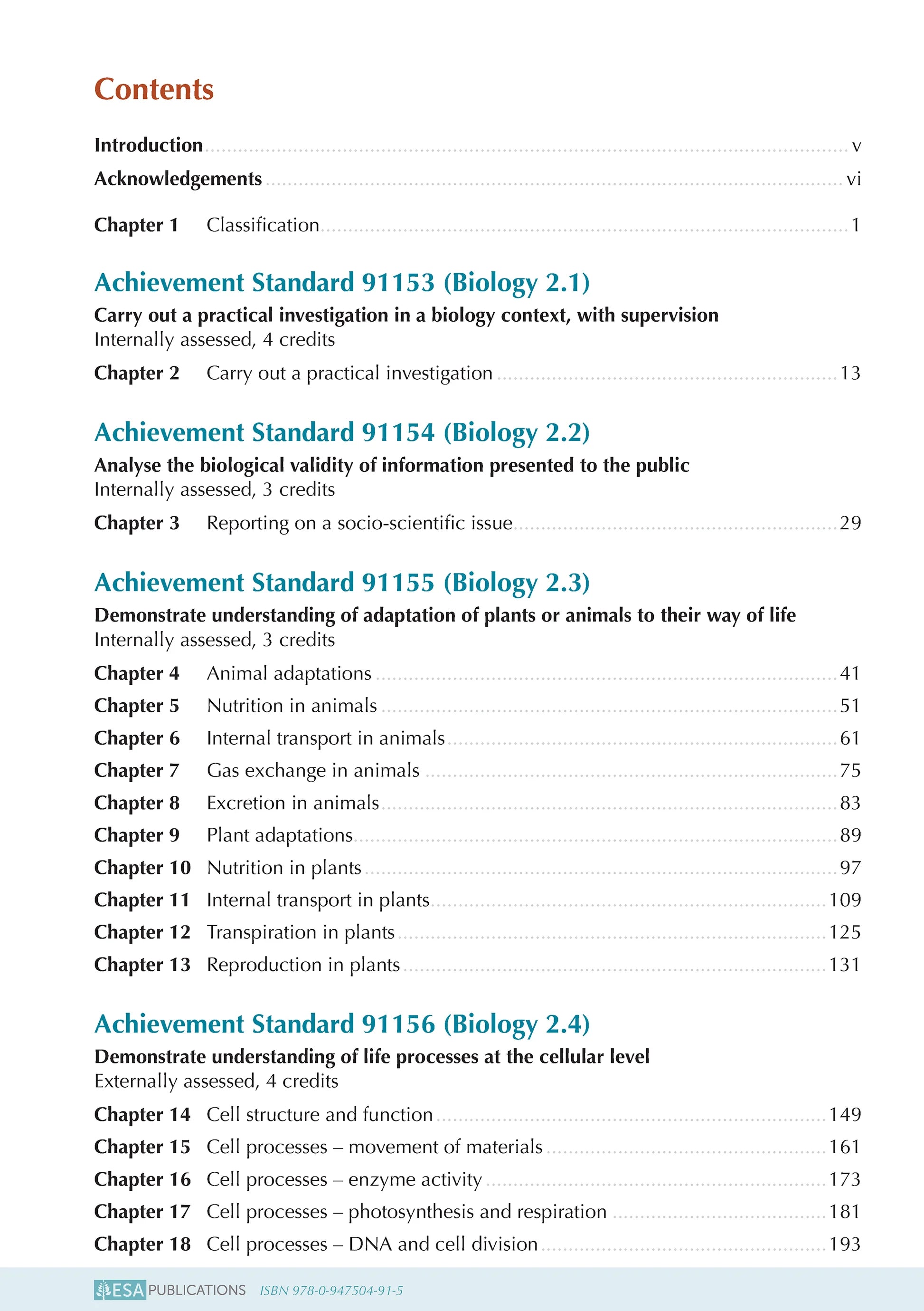 ESA Study Guide Level 2 Biology