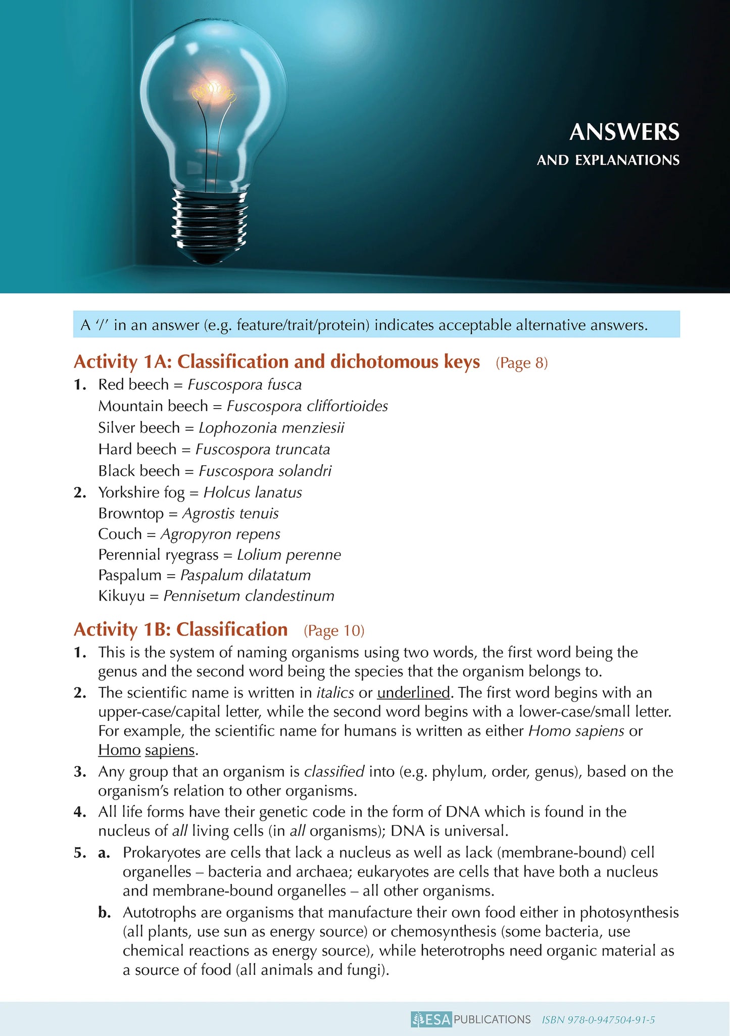 ESA Study Guide Level 2 Biology