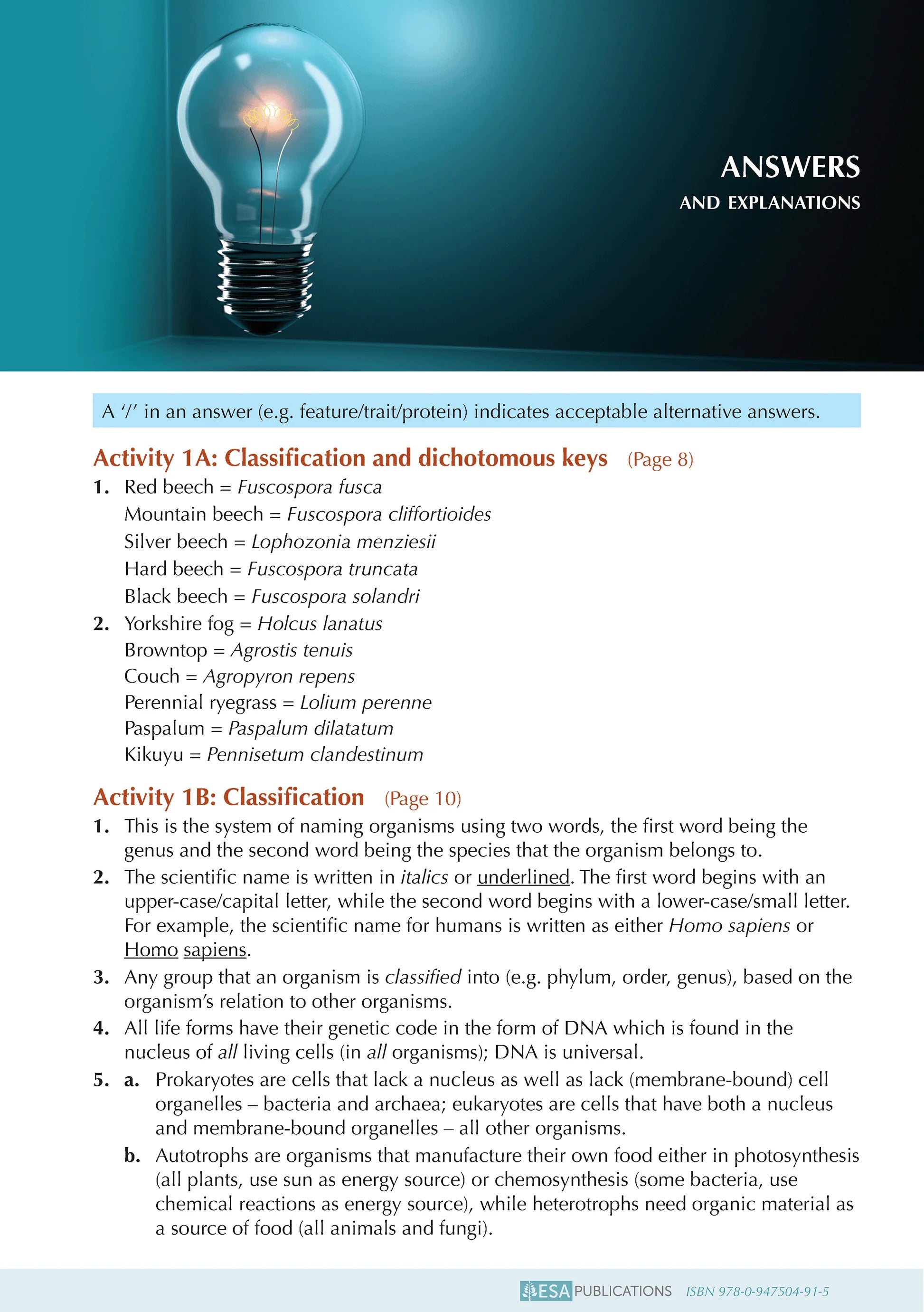 ESA Study Guide Level 2 Biology