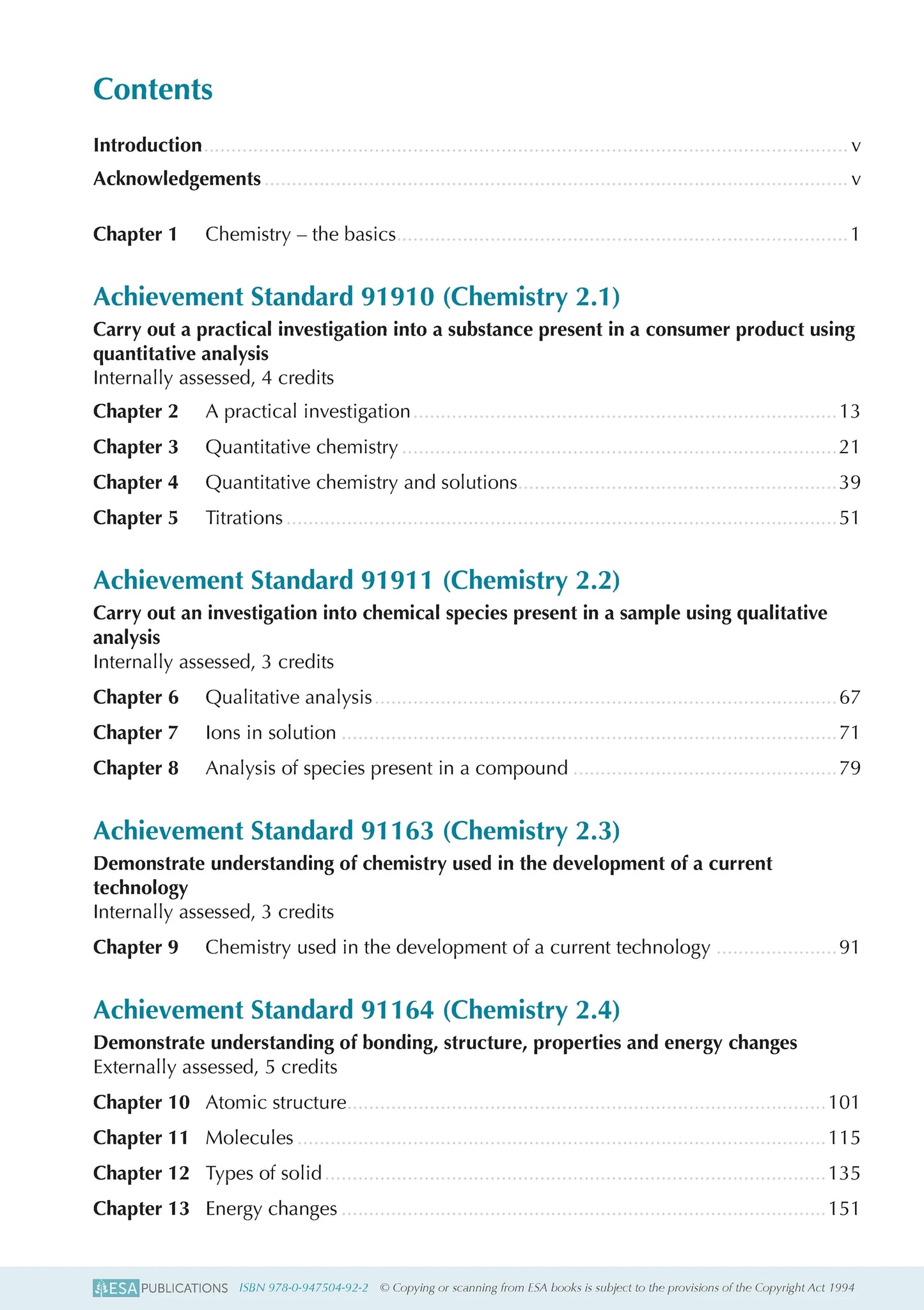 ESA Study Guide Level 2 Chemistry