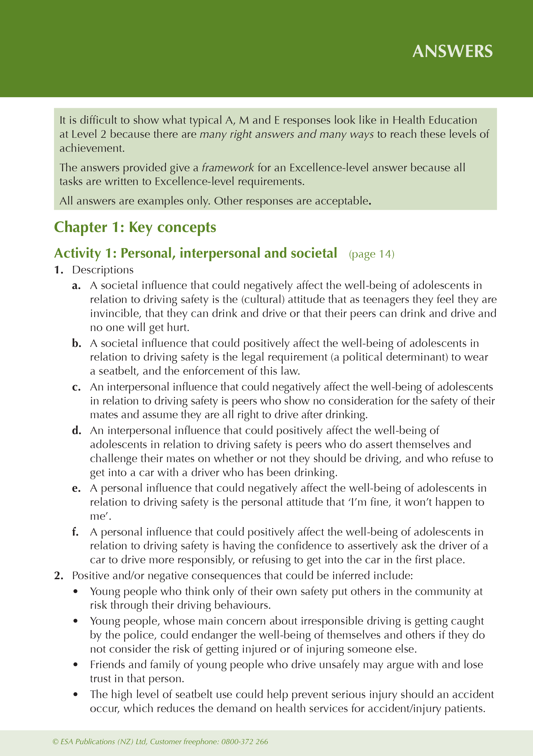 ESA Study Guide Level 2 Health Education