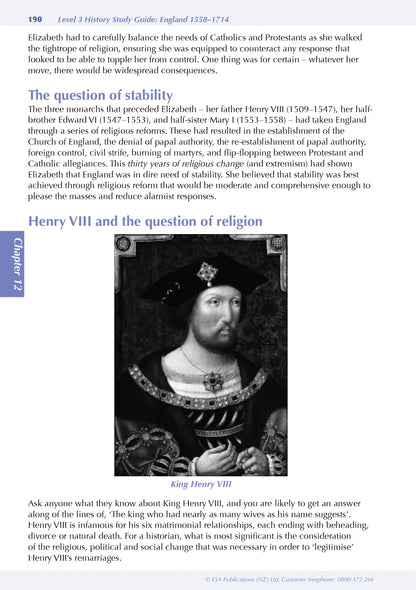 ESA Study Guide Level 3 England History