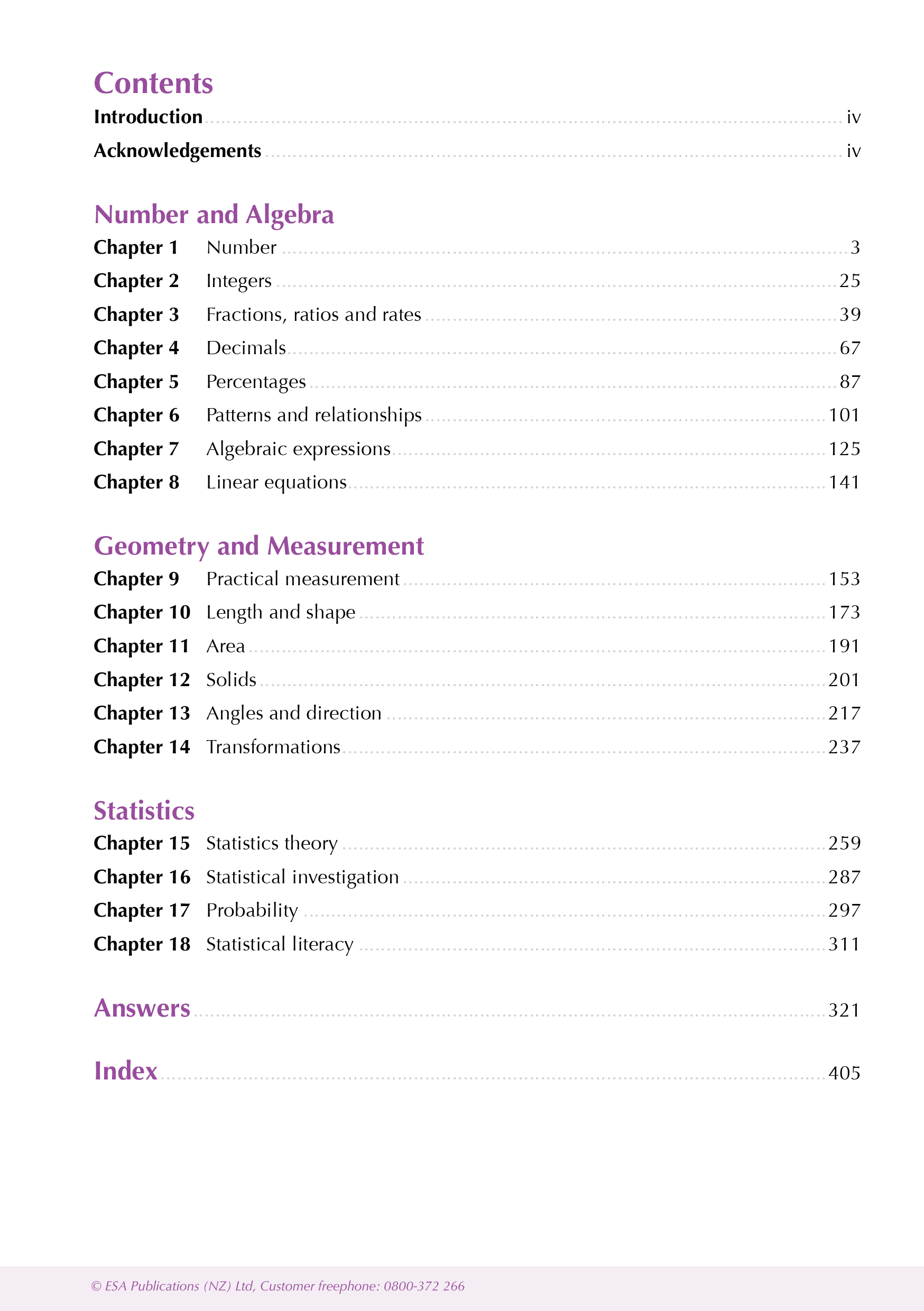ESA Study Guide Year 9 Mathematics and Statistics