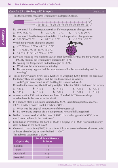 ESA Study Guide Year 9 Mathematics and Statistics