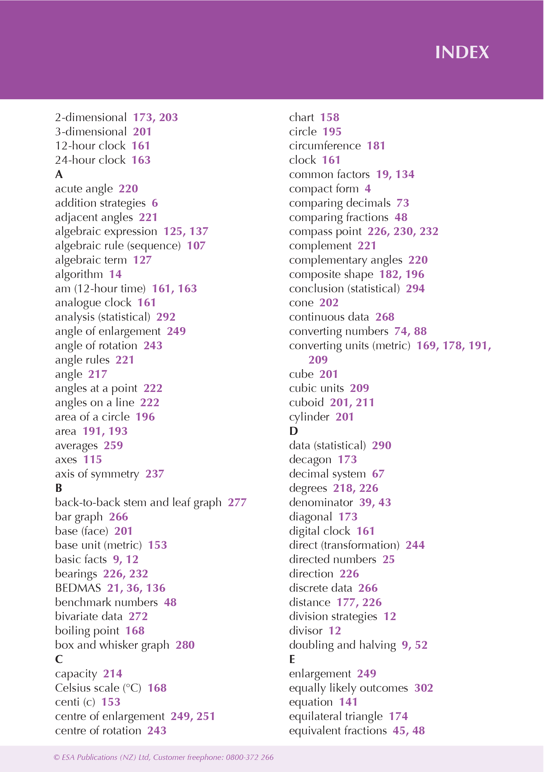 ESA Study Guide Year 9 Mathematics and Statistics