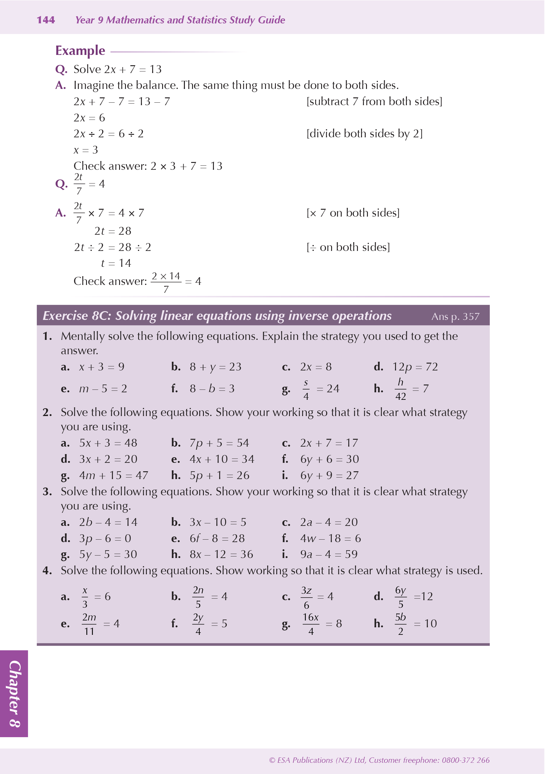 ESA Study Guide Year 9 Mathematics and Statistics