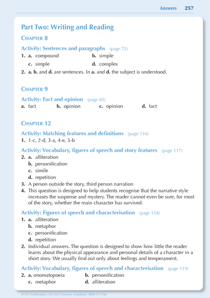 ESA Study Guide Year 9 English