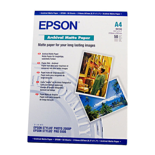 Epson S041342 A4 Archival Matte Paper 192gsm 50 Sheets