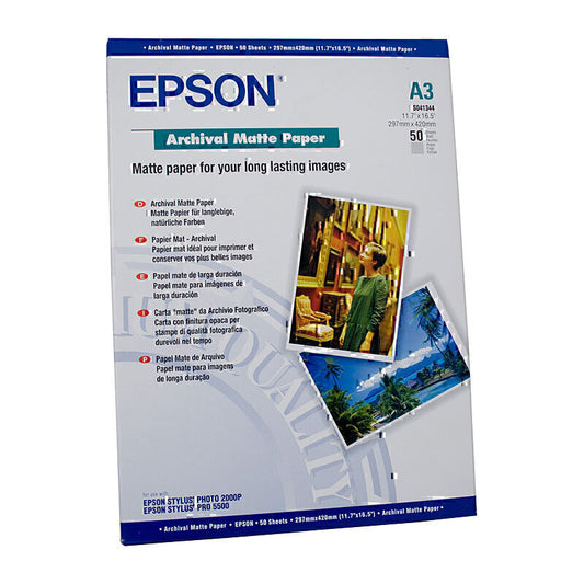 Epson S041344 A3 Archival Matte Paper 189gsm 50 Sheets