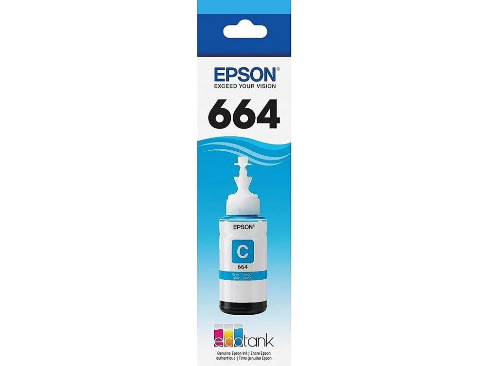 Epson T664 Eco Tank Pigment Ink Cyan