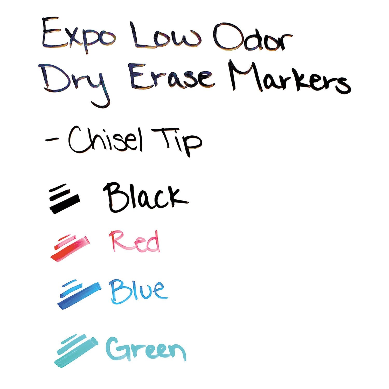 Expo Whiteboard Marker Set 4 with Eraser and Cleaner Chisel Tip