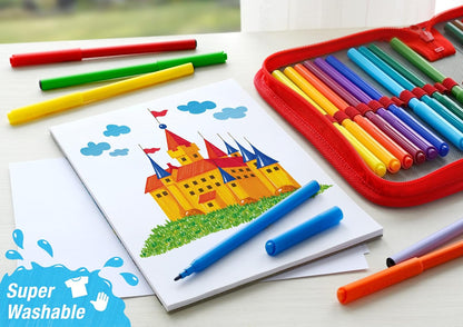 Faber-Castell Felt Pens Fibre Tips 12 Pack [Washable]