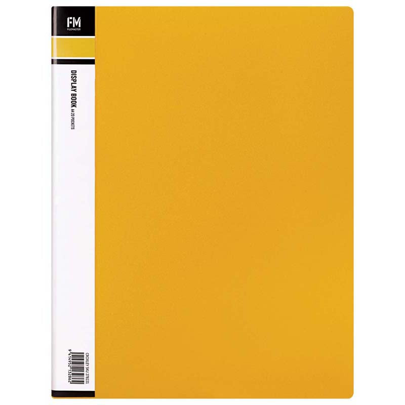 FM Display Book Clear File A4 20 Pocket Yellow – School Depot NZ