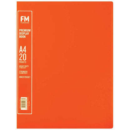 FM Premium Display Book A4 20 Pocket Burnt Orange