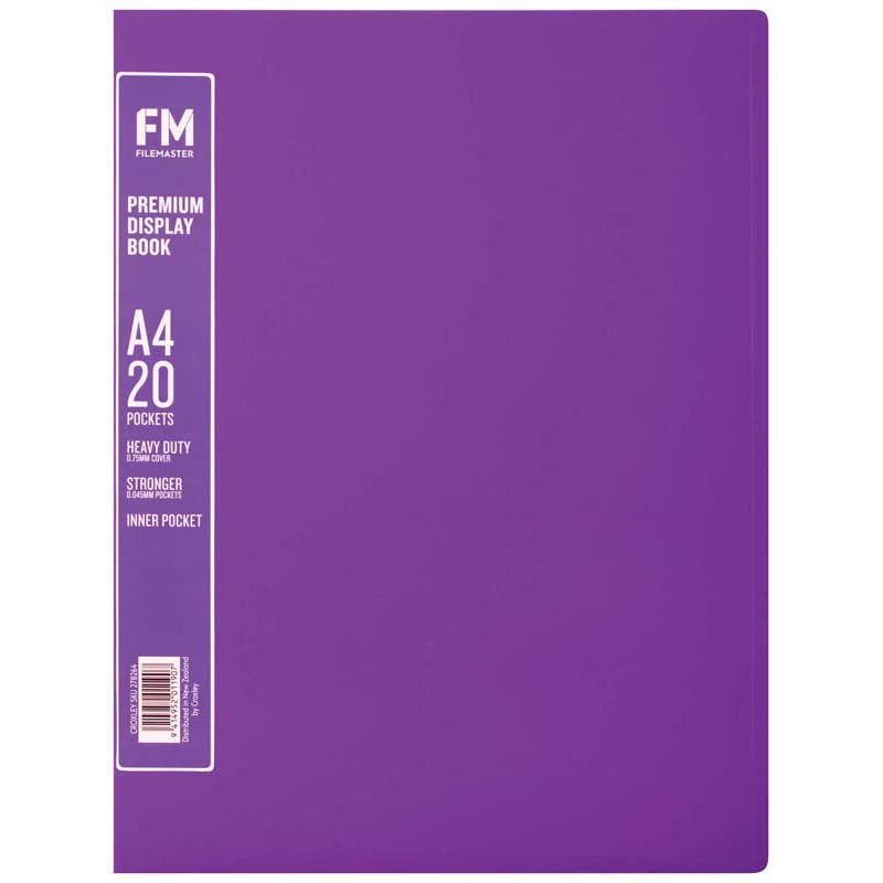 FM Premium Display Book A4 20 Pocket Passion Purple
