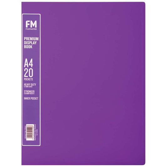 FM Premium Display Book A4 20 Pocket Passion Purple