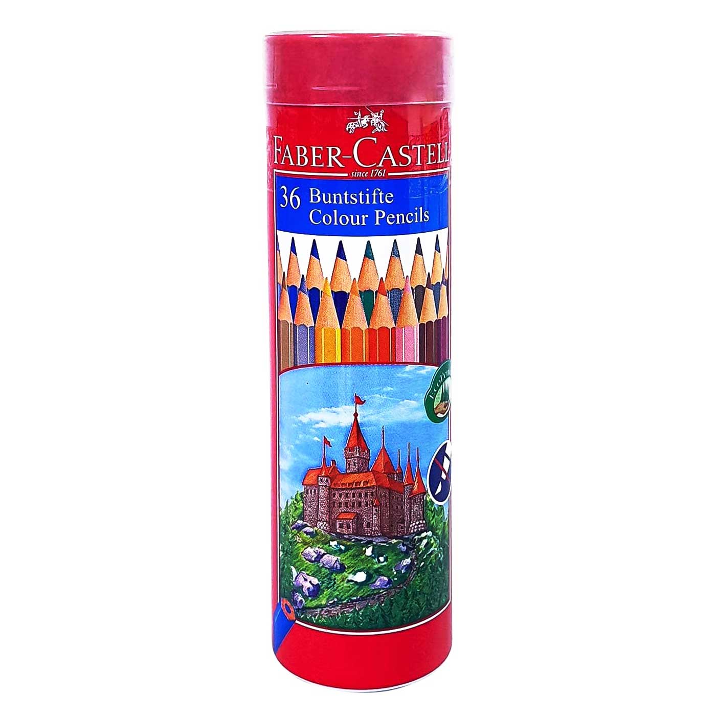 Faber-Castell Classic Coloured Pencils Full Length Tin Tube of 36