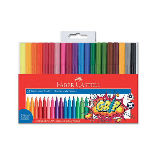 Faber-Castell Felt Tips Grip Dots Wallet of 24 [Triangular]