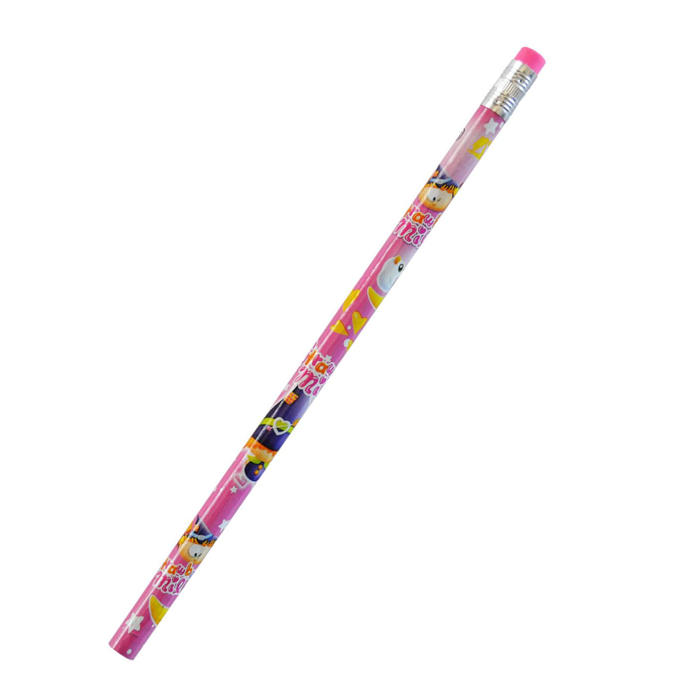 Fun HB Graphite Pencils with Eraser Tip Assorted