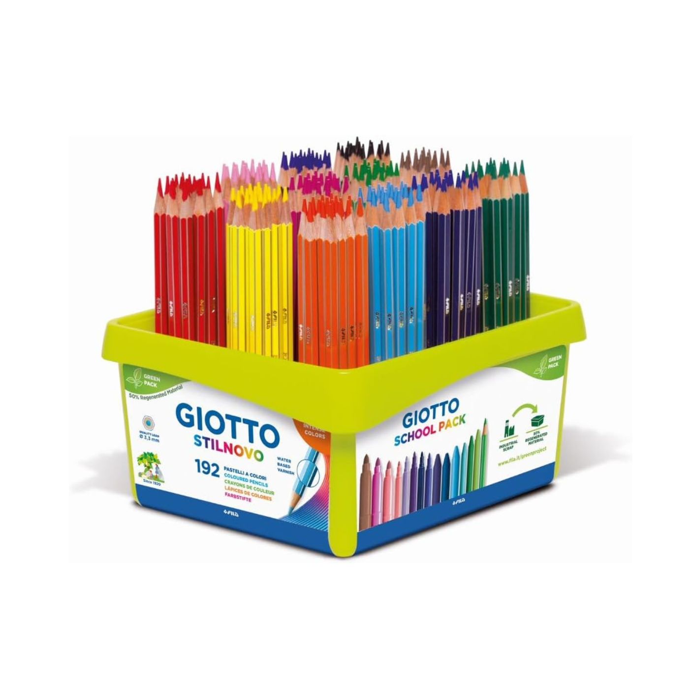 GIOTTO Stilnovo School Pack 192 Coloured Pencils 12 Shades