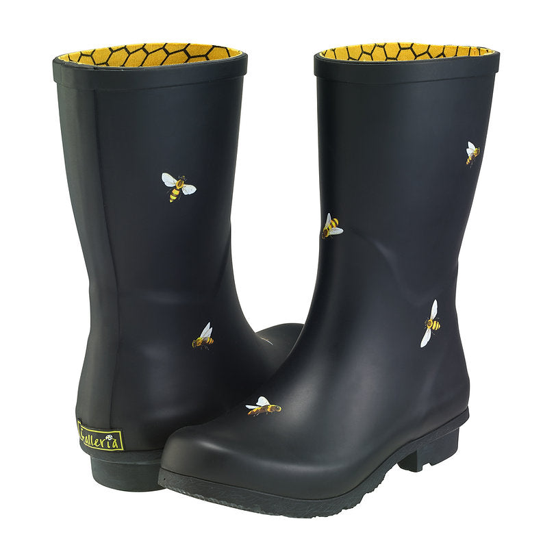 Galleria Women's Premium Mid-Calf Gumboots Bees Size 7 to 11