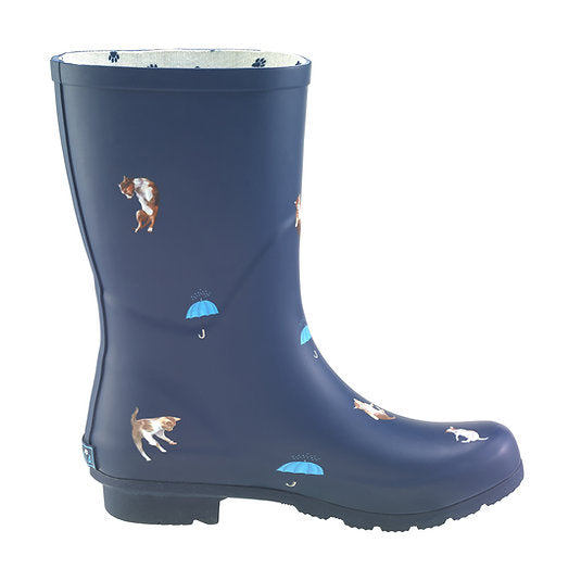 Galleria Women's Premium Mid-Calf Gumboots Cats & Dogs Size 7 to 11