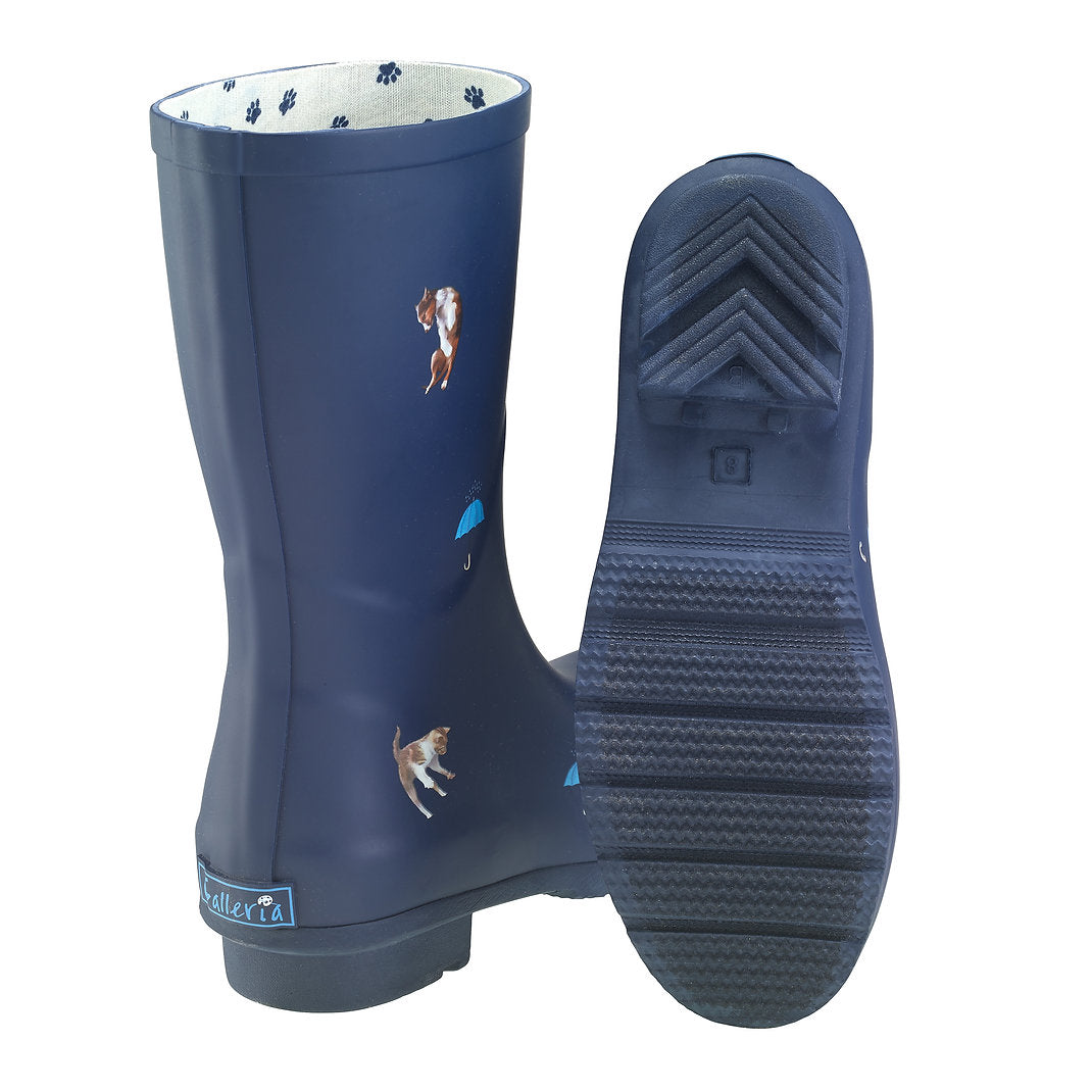 Galleria Women's Premium Mid-Calf Gumboots Cats & Dogs Size 7 to 11