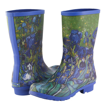 Galleria Women's Premium Mid-Calf Van Gogh Irises Size 7 to 11