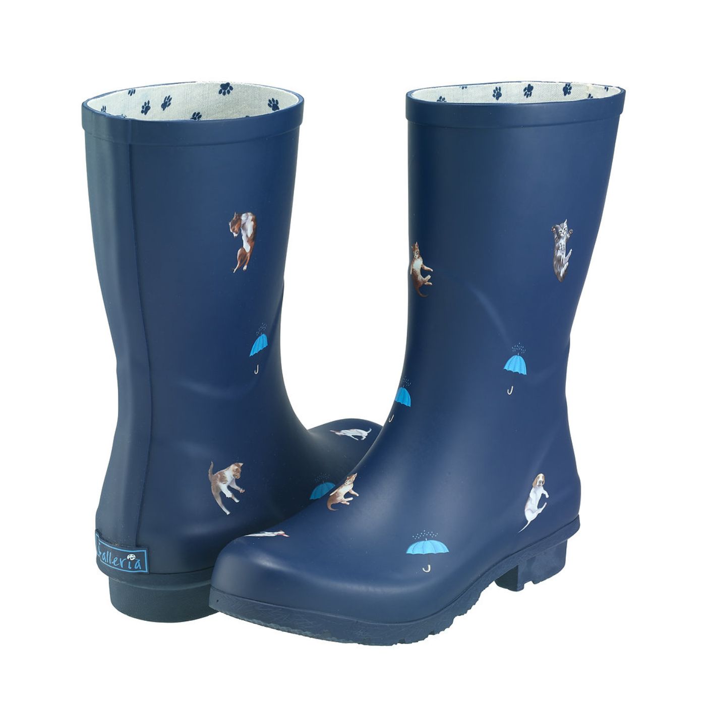 Galleria Women's Premium Mid-Calf Gumboots Cats & Dogs Size 7 to 11