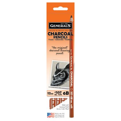 General’s Artist Quality Charcoal Pencils 6B Extra Soft #557