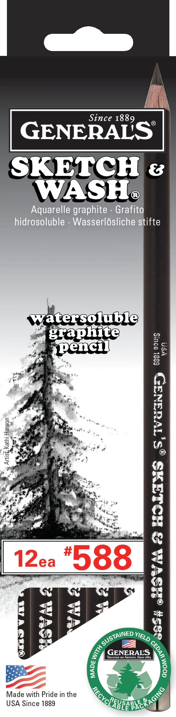 General’s Sketch & Wash Water-Soluble Graphite Pencil #588