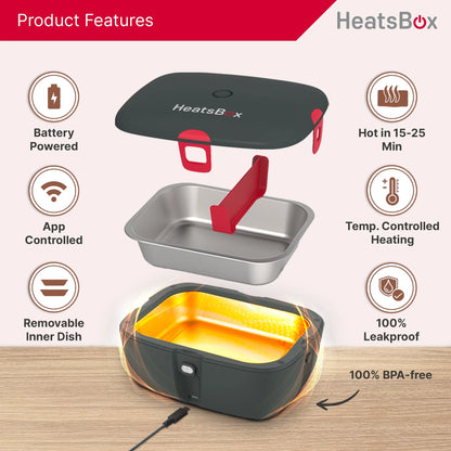 HeatsBox GO – Portable Battery-Powered Smart Heating Lunchbox