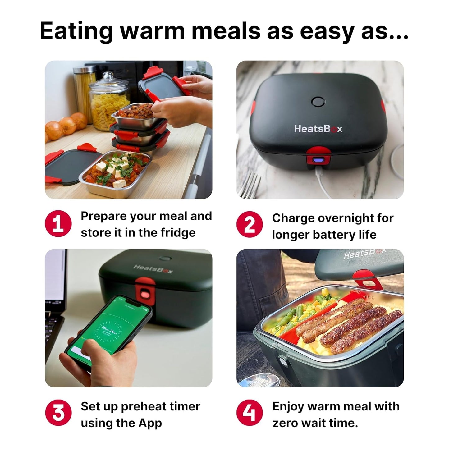 HeatsBox GO – Portable Battery-Powered Smart Heating Lunchbox