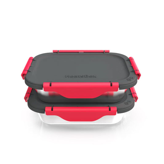 HeatsBox Inner Dish Set – 2 Reusable Stainless Steel Containers with Lids – Freezer & Oven Safe