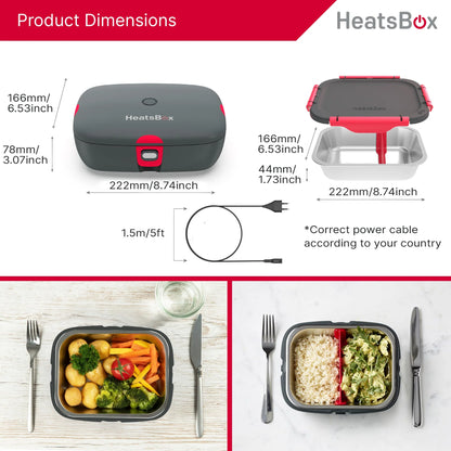 HeatsBox STYLE+ Portable Smart Heating Lunchbox – Fresh Hot Meals Anywhere