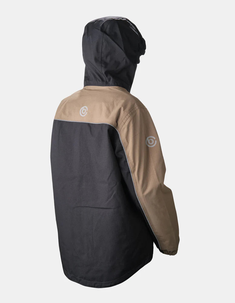 ISO940 Juniors Premium All Weather 100% Waterproof Breathable Rain Jacket Black / Mushroom