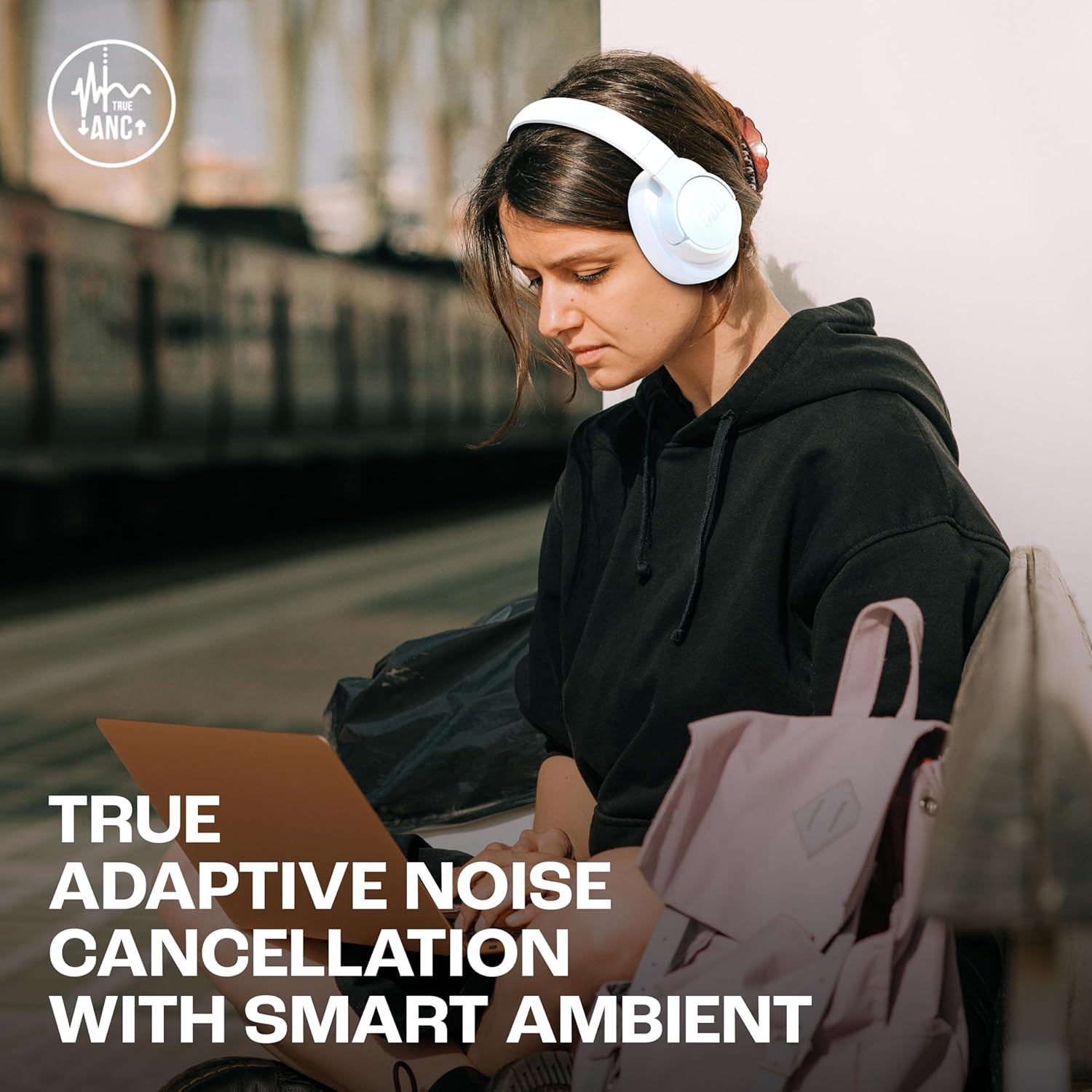 JBL T770NC-B Wireless Over-Ear Noise Cancelling Headphones White