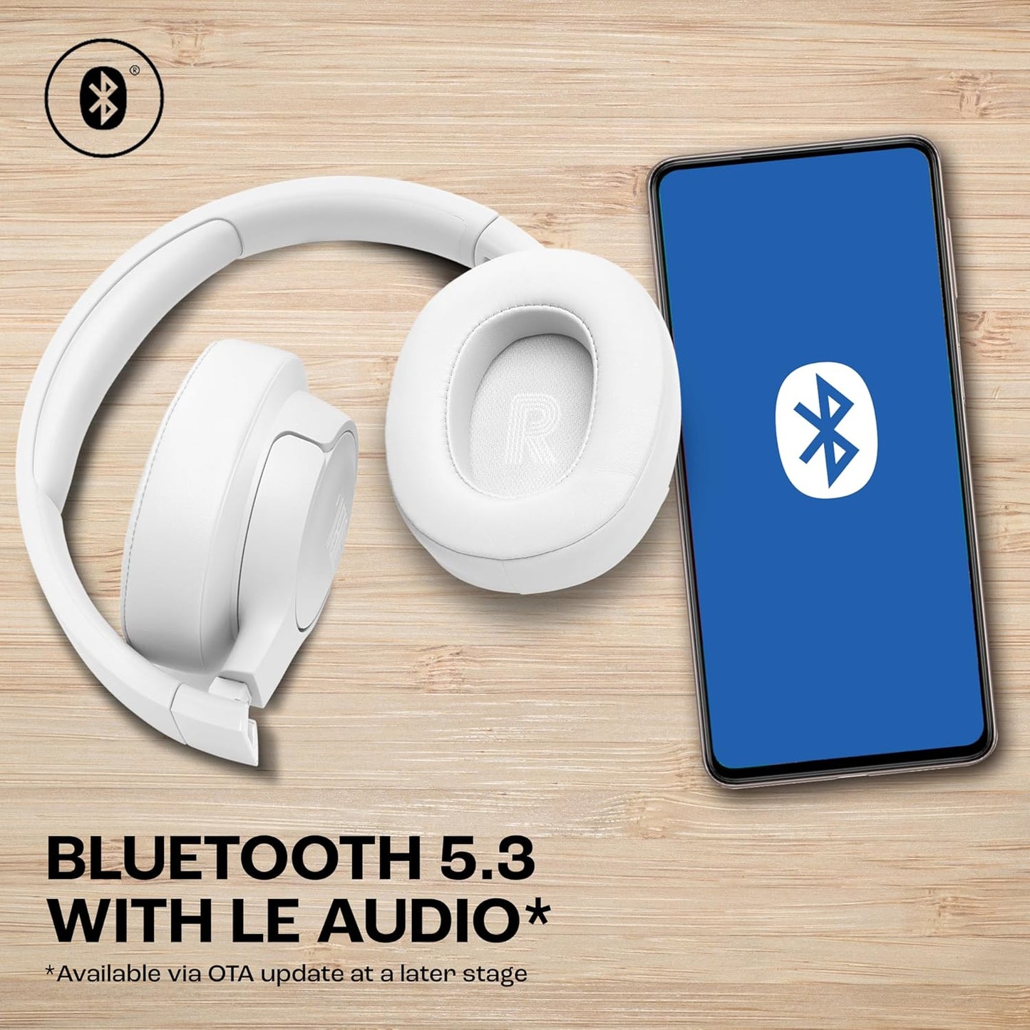 JBL T770NC-B Wireless Over-Ear Noise Cancelling Headphones White